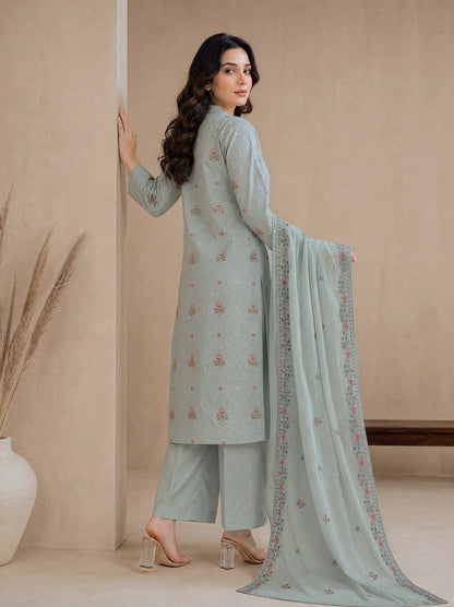 RUHANI 3pcs Un-Stitched Exclusive Emb Cambric