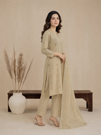 RUHANI 3pcs Un-Stitched Exclusive Emb Cambric