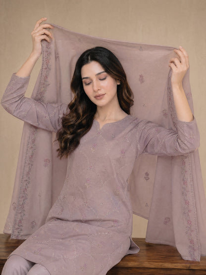 RUHANI 3pcs Un-Stitched Exclusive Emb Cambric