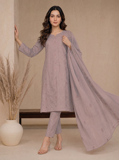 RUHANI 3pcs Un-Stitched Exclusive Emb Cambric