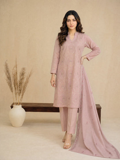 RUHANI 3pcs Un-Stitched Exclusive Emb Cambric