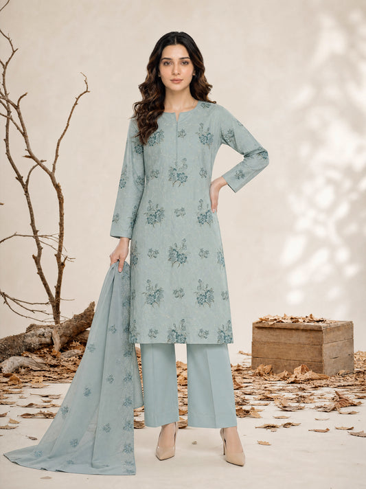 ZARIA 3pcs Un-Stitched Emb Cambric [D-4376]