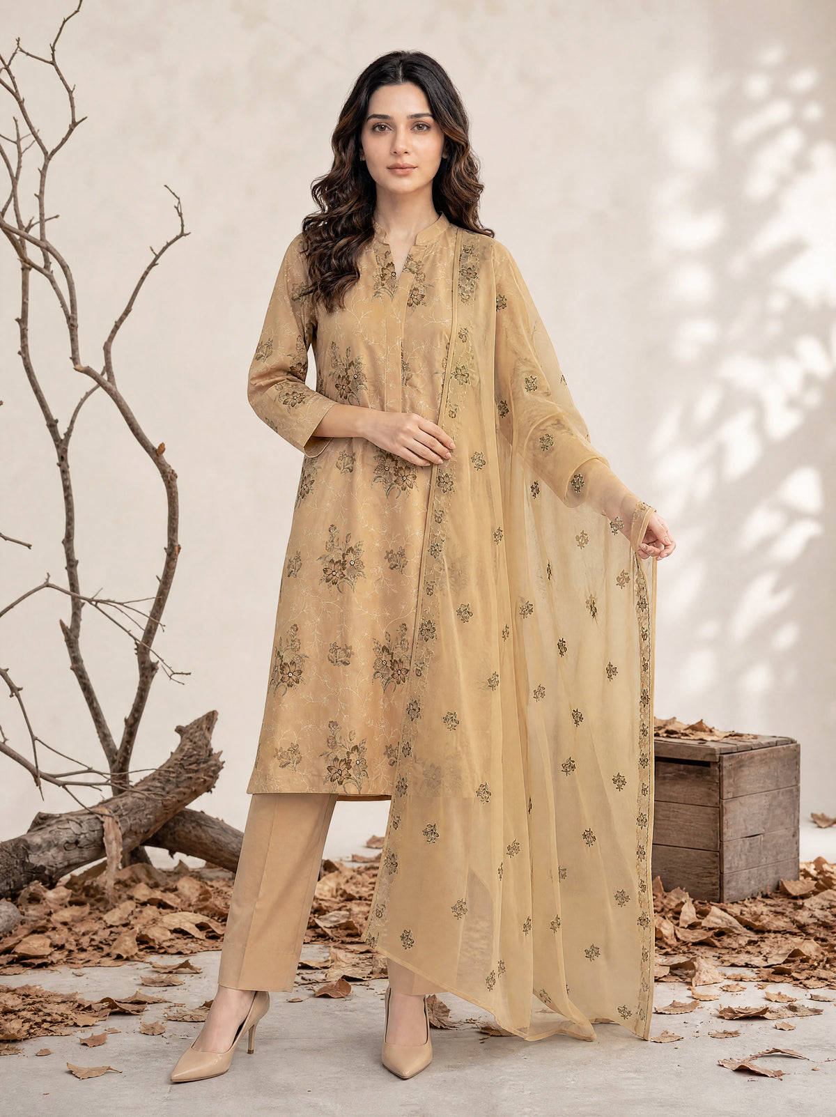 ZARIA 3pcs Un-Stitched Emb Cambric [D-4378]