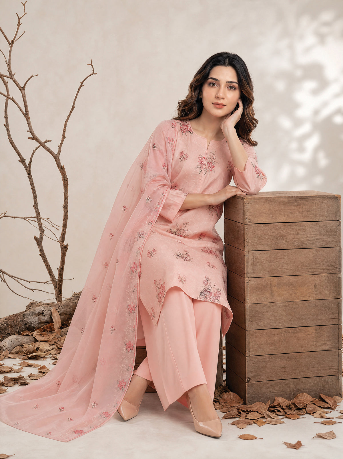ZARIA 3pcs Un-Stitched Emb Cambric [D-4379]