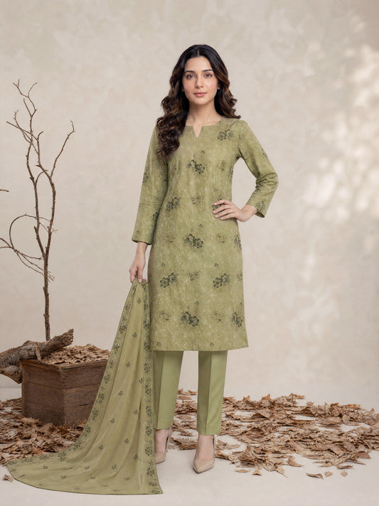 ZARIA 3pcs Un-Stitched Emb Cambric [D-4383]