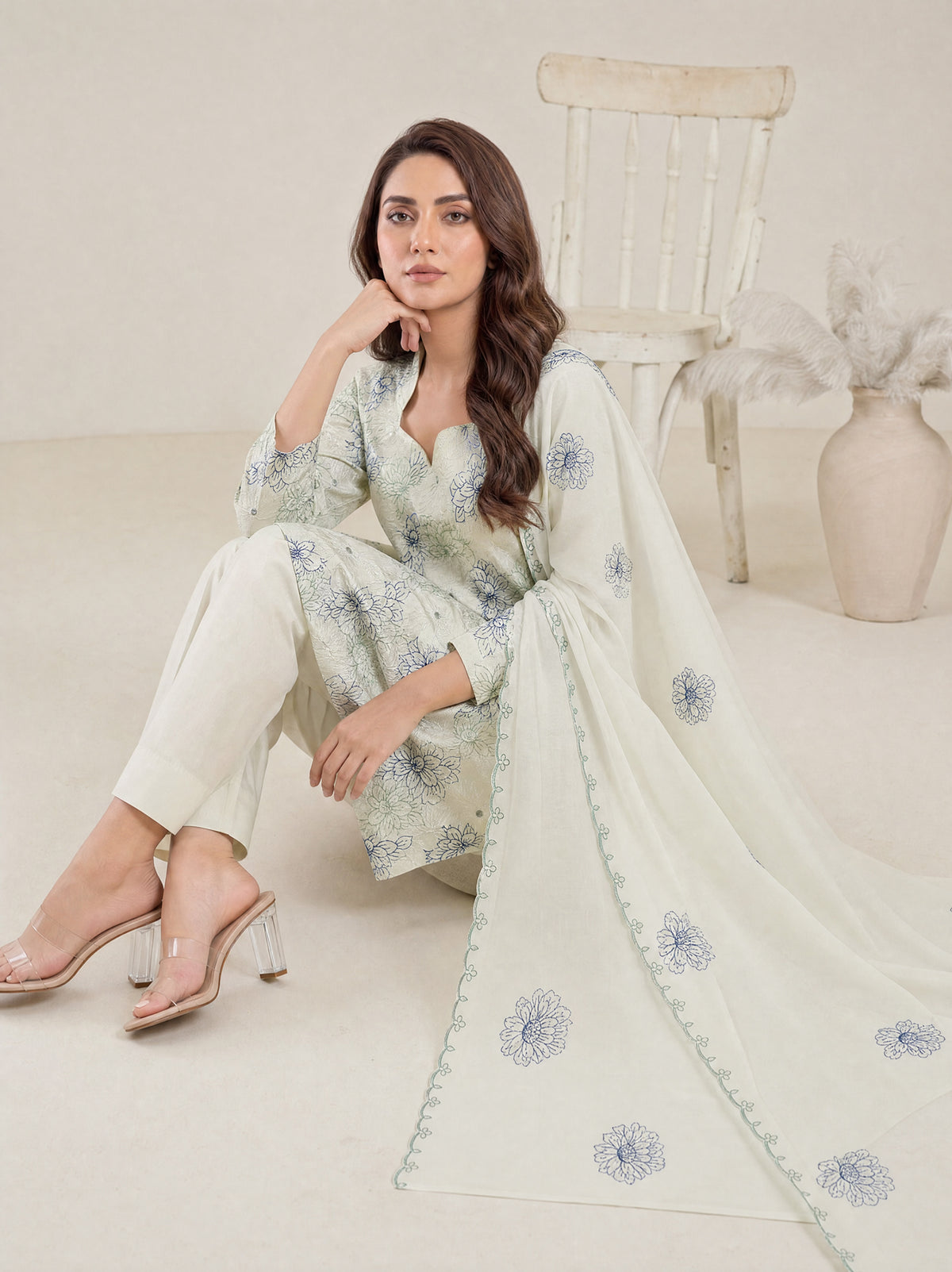 AYRA 3pcs Un-Stitched Emb Cambric [D-4481]