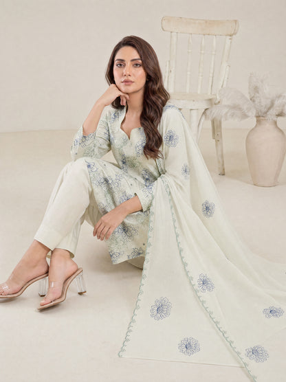 AYRA 3pcs Un-Stitched Emb Cambric [D-4481]