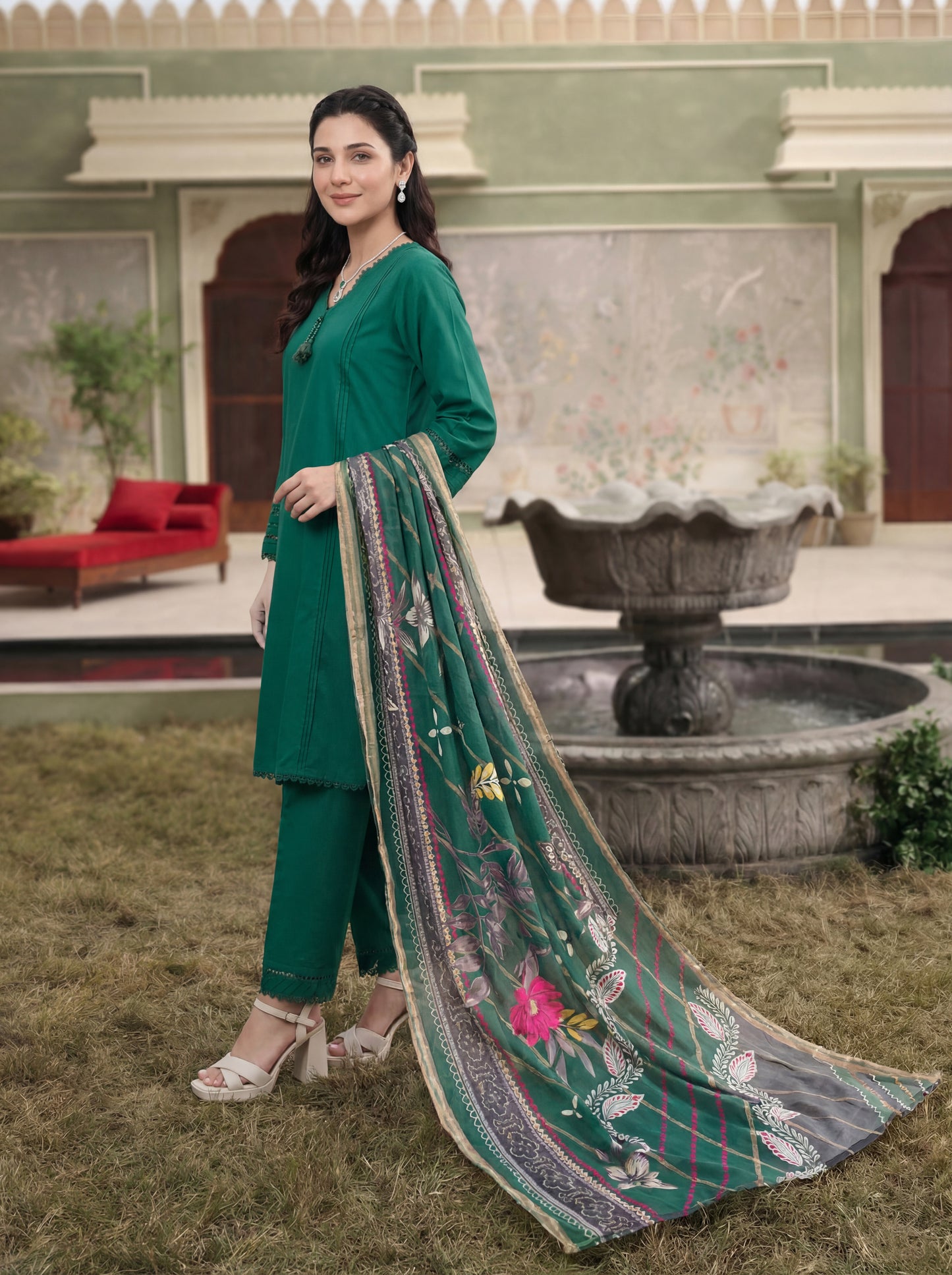 Isola 3pcs Stitched Solid Cotton [D-4494]