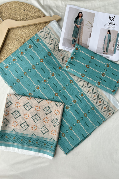 Melis 3pcs Un-Stitched Printed Lawn [D-4571]