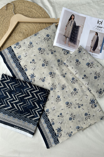 Melis 3pcs Un-Stitched Printed Lawn [D-4573]