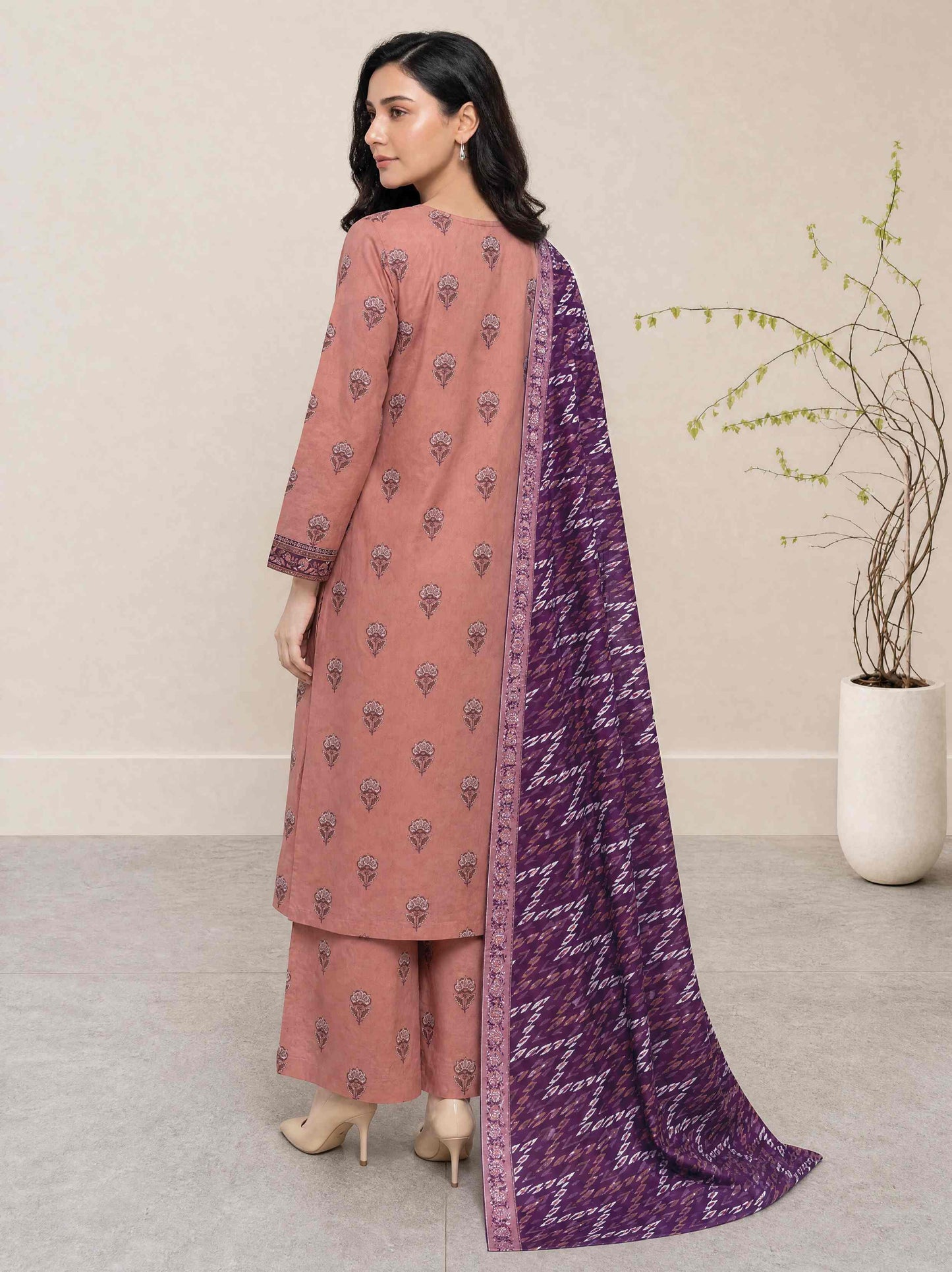 Melis 3pcs Un-Stitched Printed Lawn [D-4574]