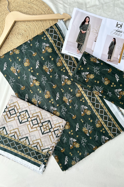 Melis 3pcs Un-Stitched Printed Lawn [D-4580]