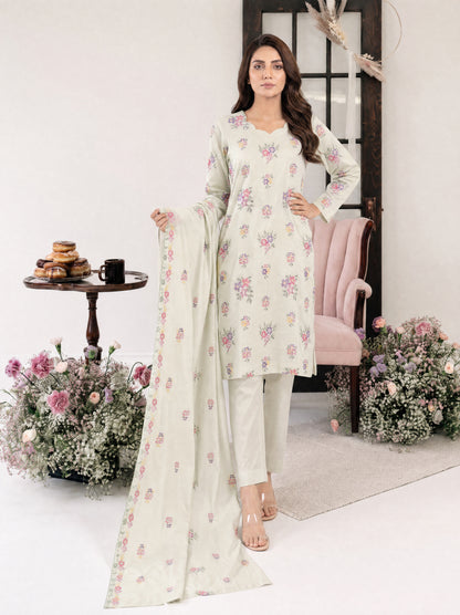 PARISA 3pcs Un-Stitched Emb Cambric [D-4636]