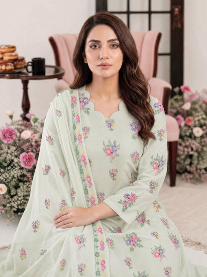 PARISA 3pcs Un-Stitched Emb Cambric [D-4636]