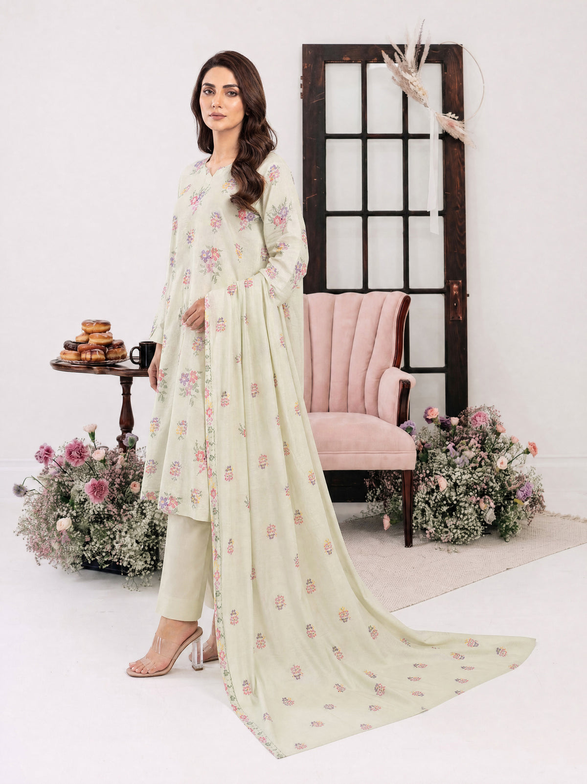 PARISA 3pcs Un-Stitched Emb Cambric [D-4636]