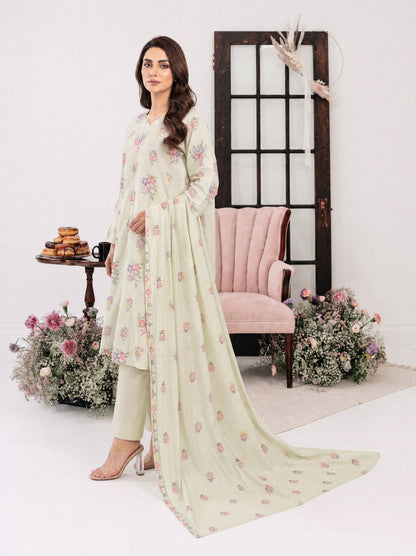 PARISA 3pcs Un-Stitched Emb Cambric [D-4636]