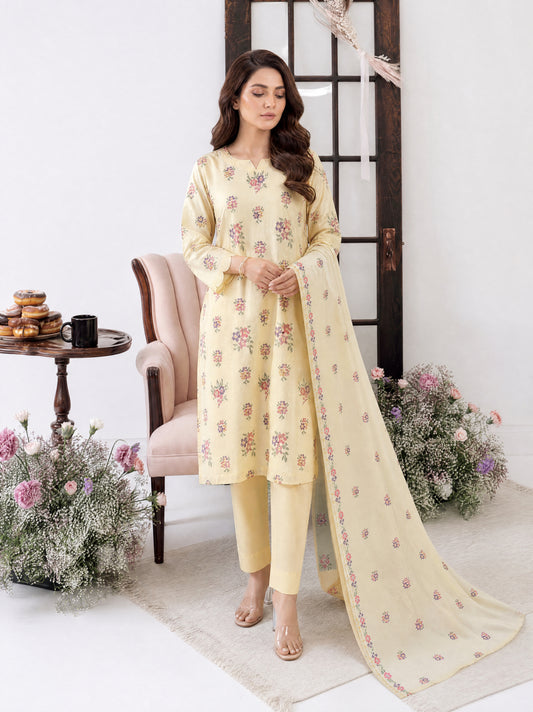 PARISA 3pcs Un-Stitched Emb Cambric [D-4637]