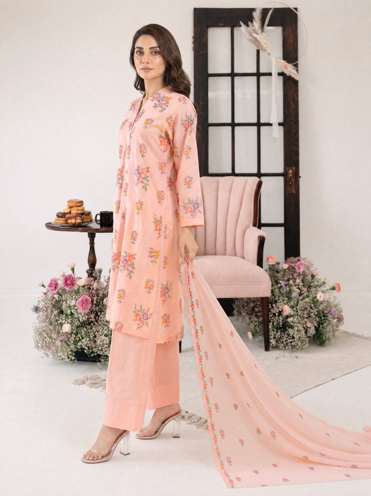 PARISA 3pcs Un-Stitched Emb Cambric [D-4638]