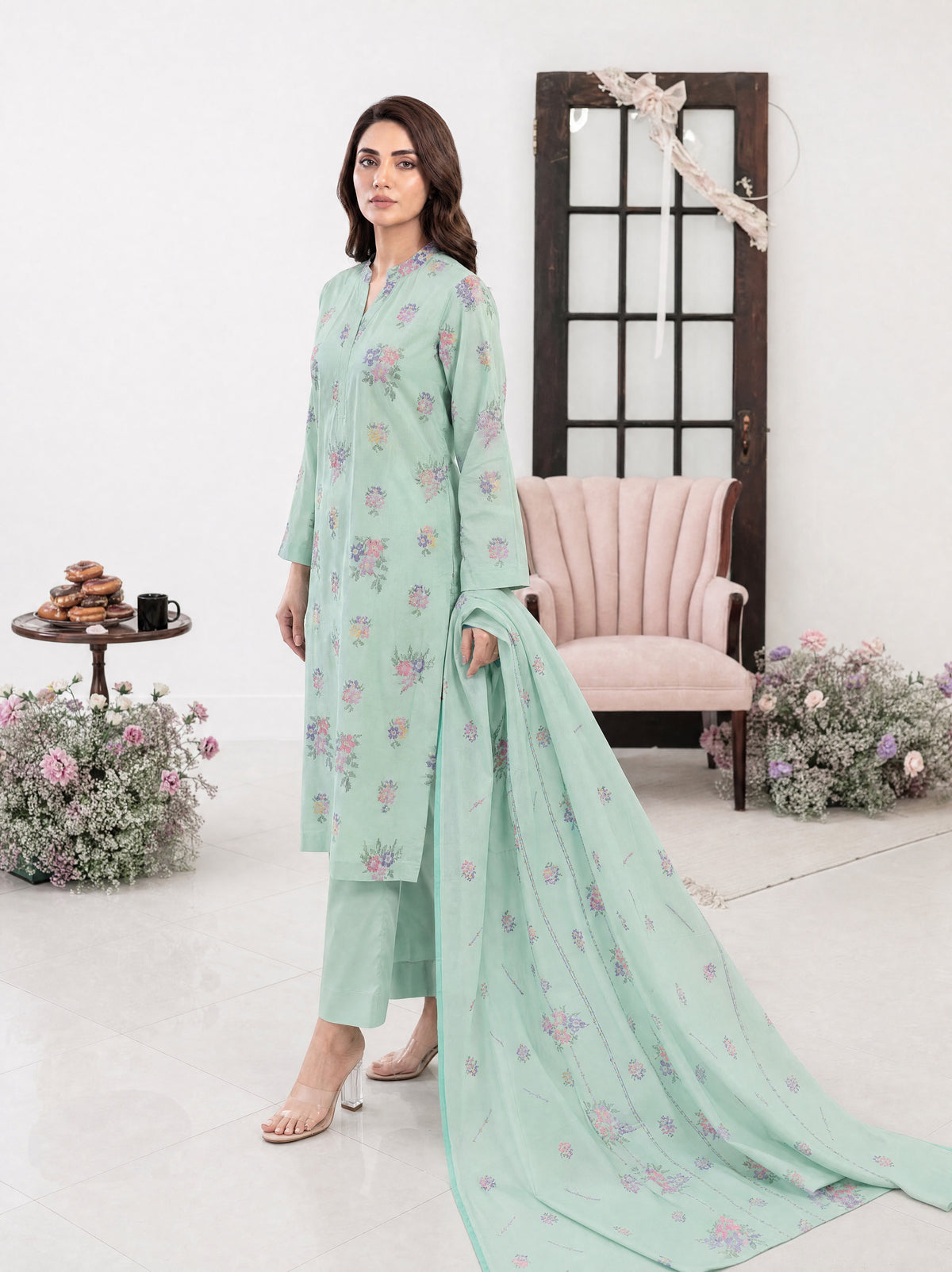 PARISA 3pcs Un-Stitched Emb Cambric [D-4639]