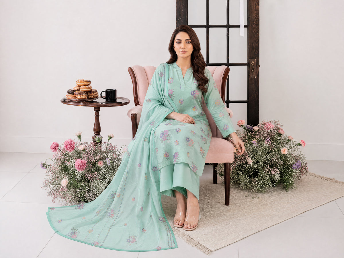 PARISA 3pcs Un-Stitched Emb Cambric [D-4639]