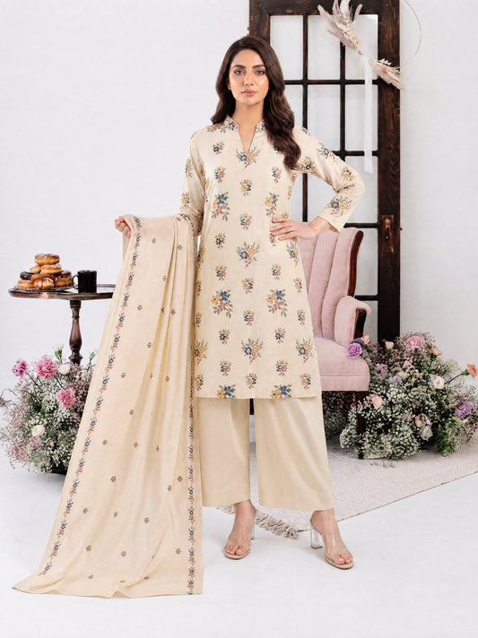 PARISA 3pcs Un-Stitched Emb Cambric [D-4640]