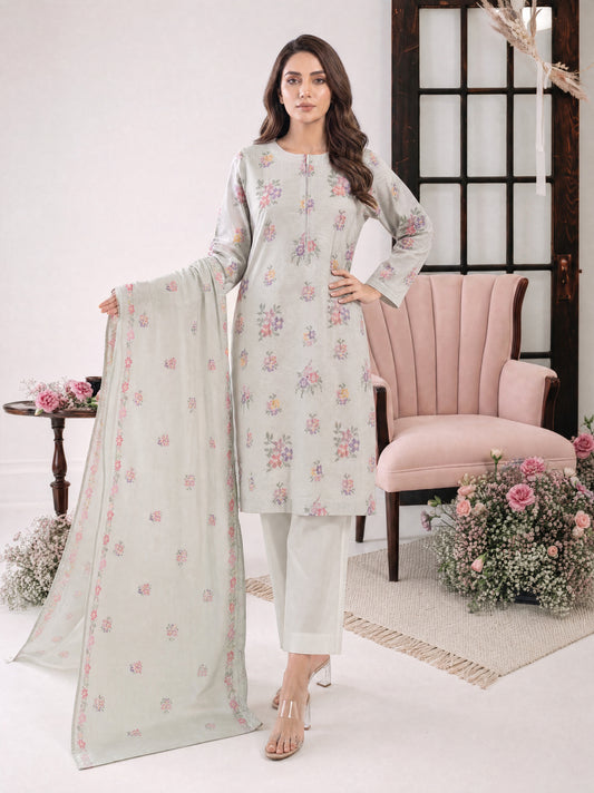 PARISA 3pcs Un-Stitched Emb Cambric [D-4641]