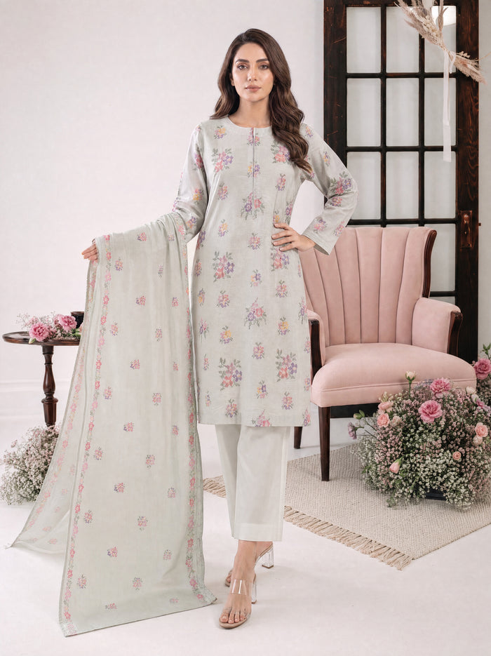 PARISA 3pcs Un-Stitched Emb Cambric [D-4641]
