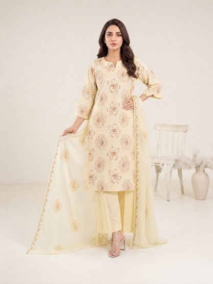 AYRA 3pcs Un-Stitched Emb Cambric [D-4882]