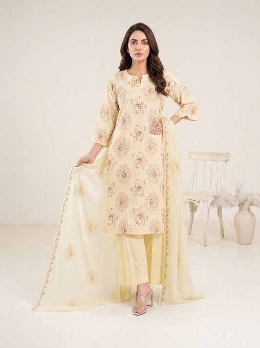AYRA 3pcs Un-Stitched Emb Cambric [D-4882]