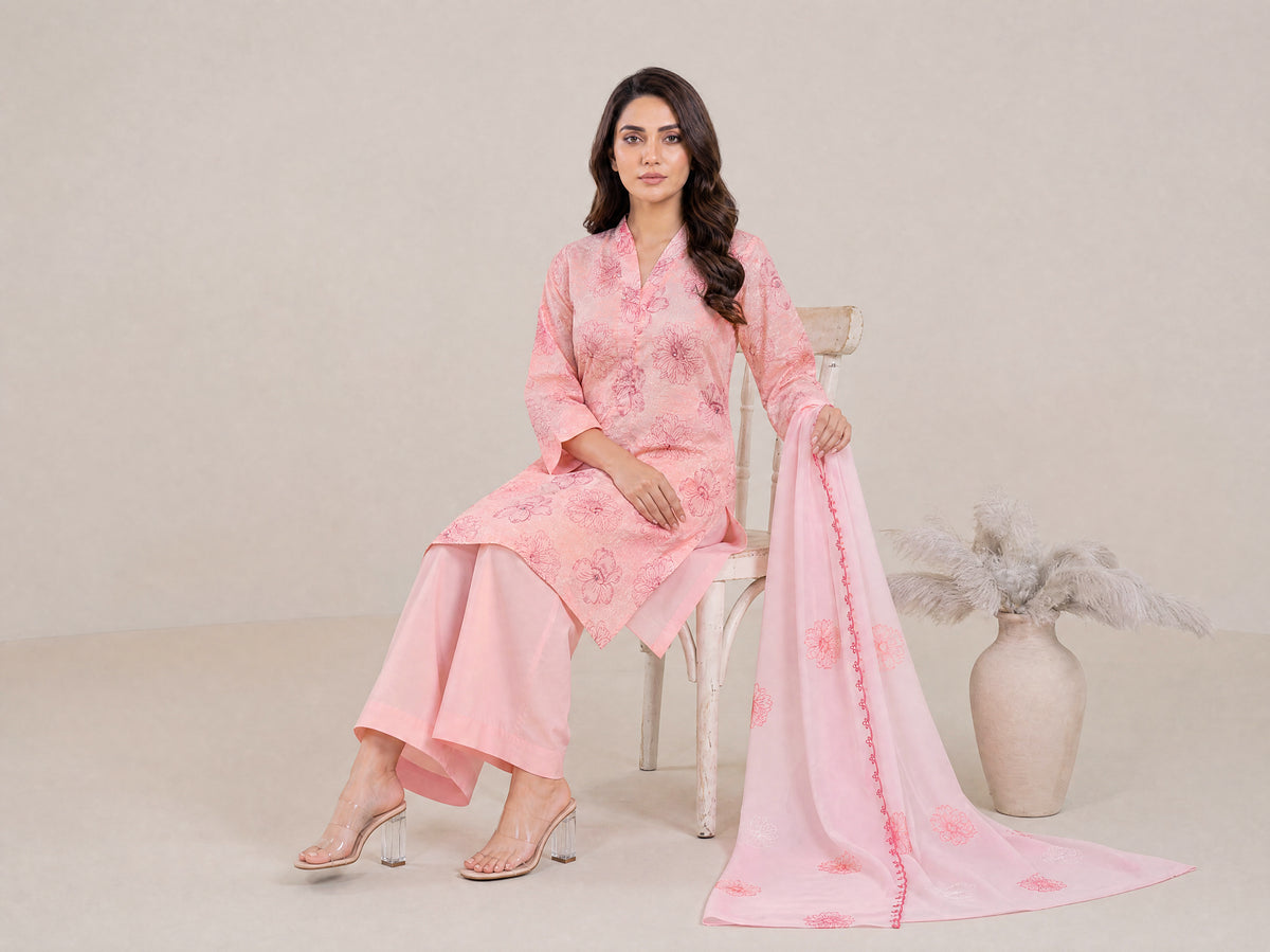 AYRA 3pcs Un-Stitched Emb Cambric [D-4883]