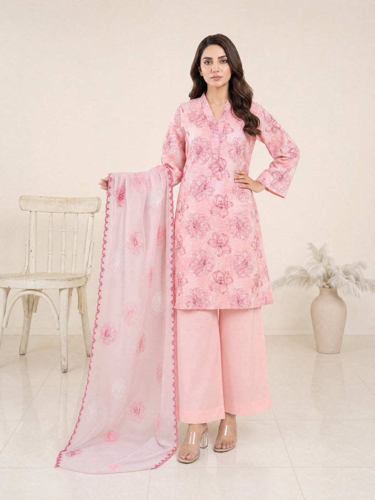 AYRA 3pcs Un-Stitched Emb Cambric [D-4883]