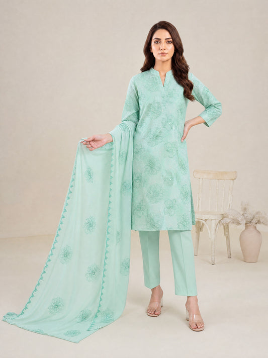 AYRA 3pcs Un-Stitched Emb Cambric [D-4884]