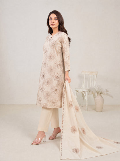 AYRA 3pcs Un-Stitched Emb Cambric [D-4885]