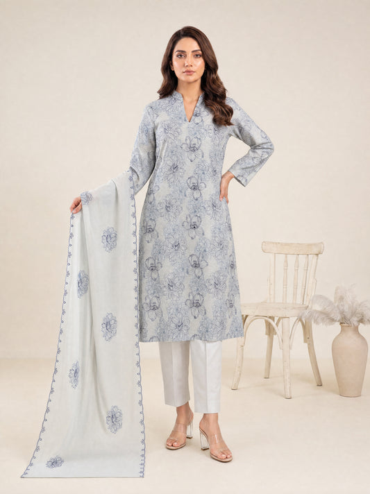 AYRA 3pcs Un-Stitched Emb Cambric [D-4886]
