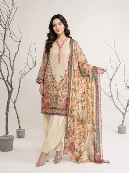 NAAZ 3pcs Un-Stitched Printed Lawn [D-4921]