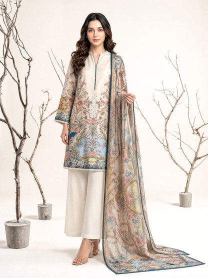 NAAZ 3pcs Un-Stitched Printed Lawn [D-4922]