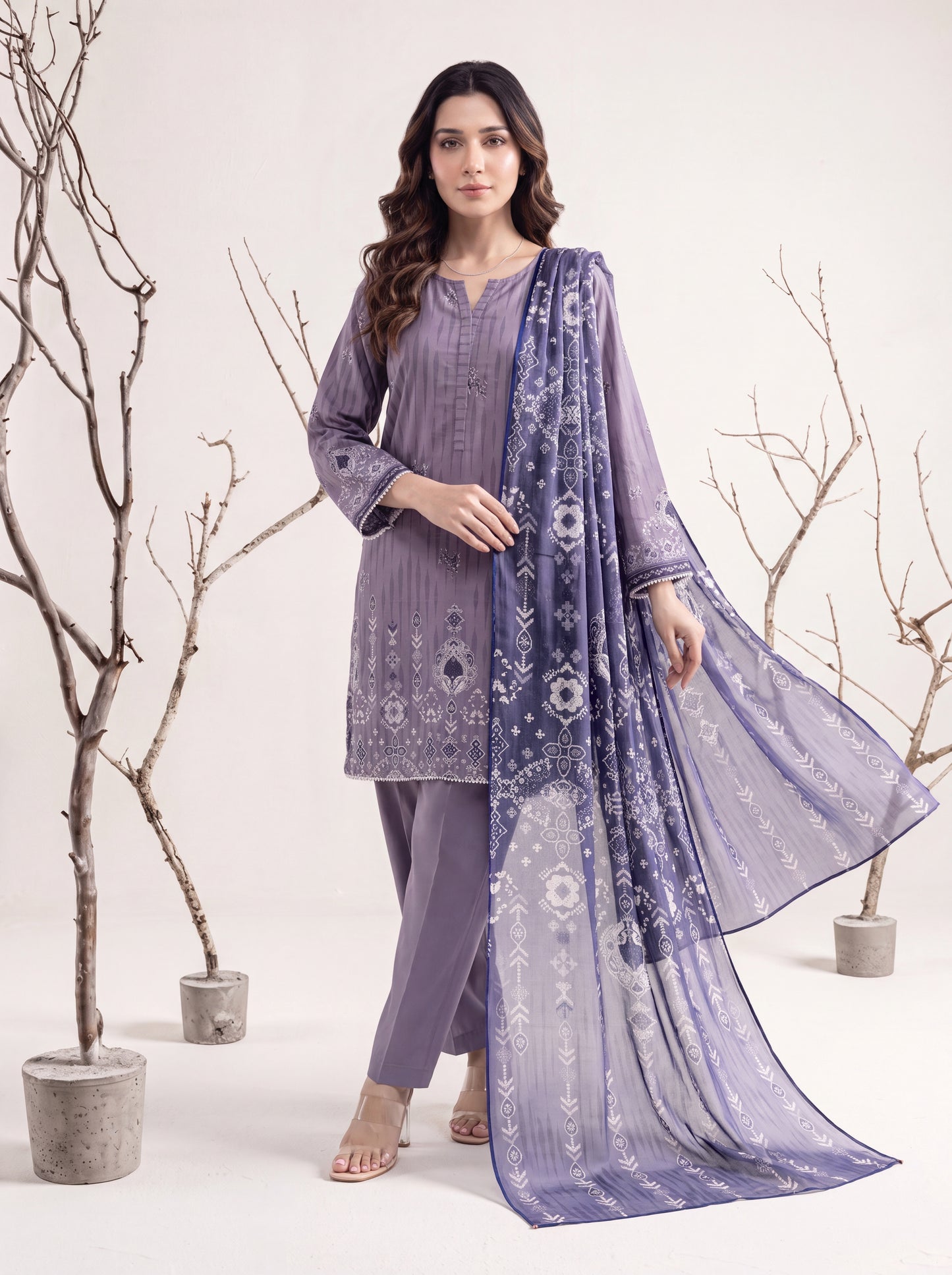 NAAZ 3pcs Un-Stitched Printed Lawn [D-4923]
