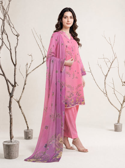 NAAZ 3pcs Un-Stitched Printed Lawn [D-4925]