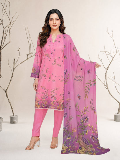NAAZ 3pcs Un-Stitched Printed Lawn [D-4925]