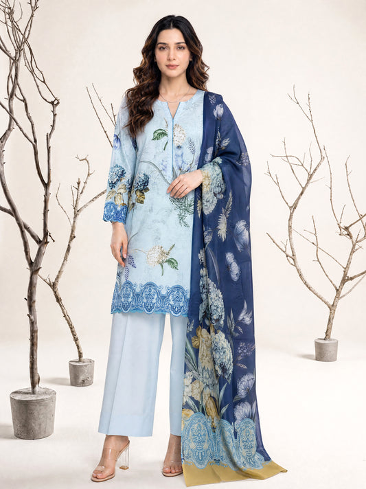 NAAZ 3pcs Un-Stitched Printed Lawn [D-4929]