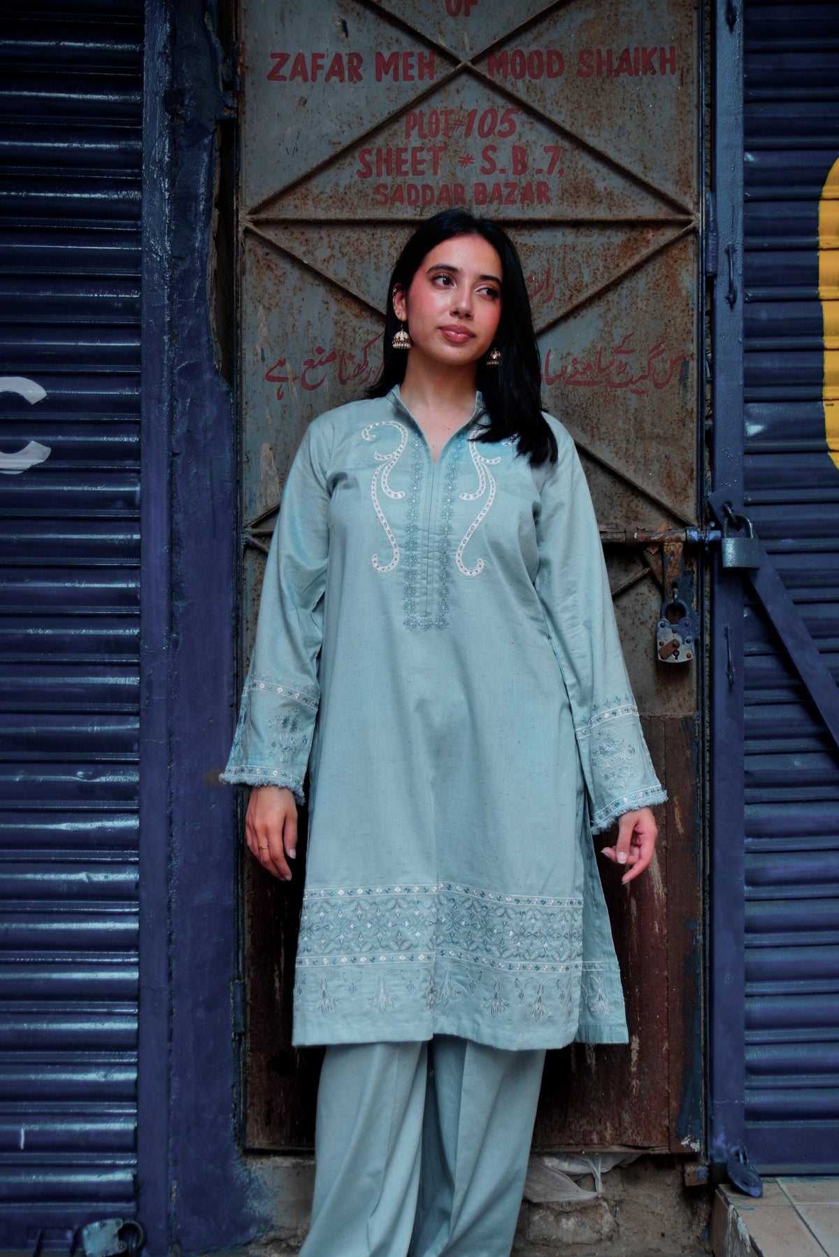 ANDAAZ 2pcs Stitched Emb Cotton [D-4942]