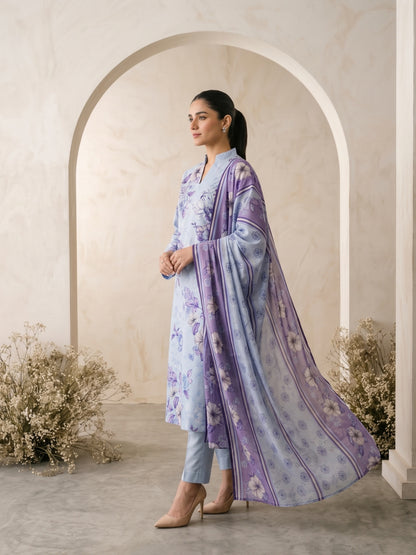 ZEBA 3pcs Un-Stitched Printed Staple