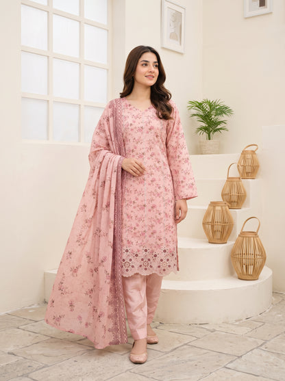 CALIA 3pcs Un-Stitched Emb Printed Staple [D-6074]