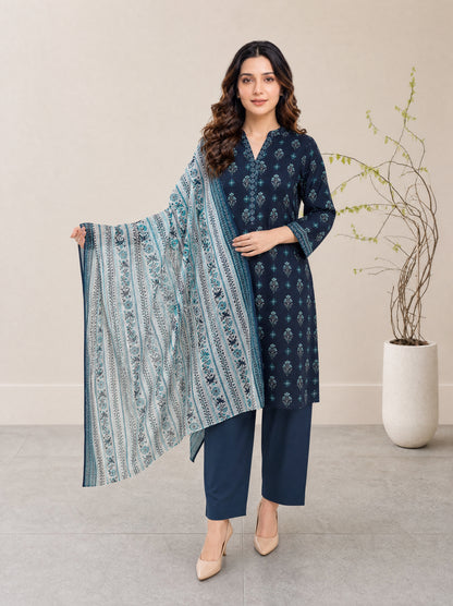 Melian 3Pcs Unstitched Printed Lawn [D-5121]