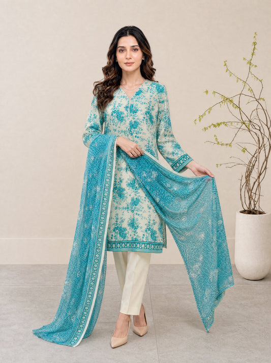 FIZA 3pcs Stitched Printed Lawn [D-1319]
