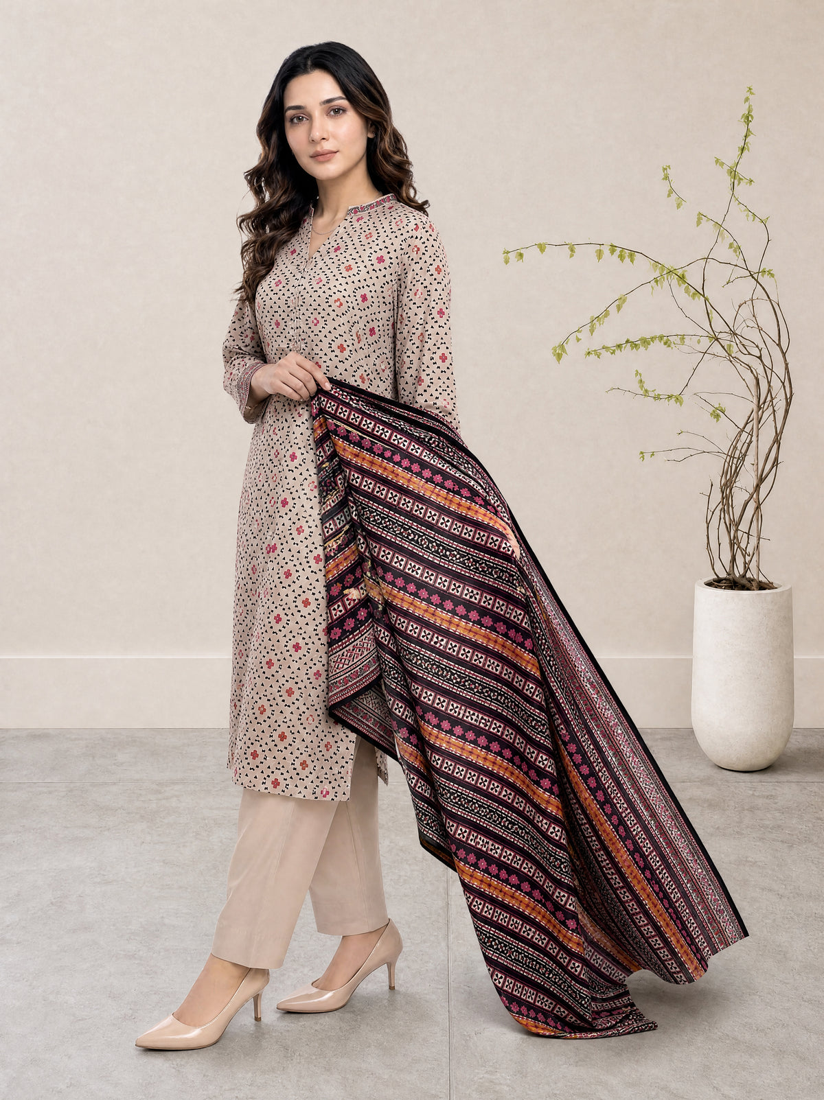 FIZA 3pcs Stitched Printed Lawn [D-1322]