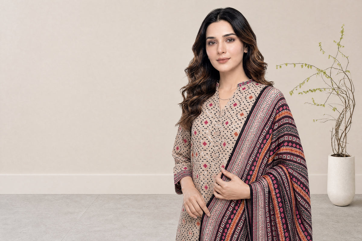 FIZA 3pcs Stitched Printed Lawn [D-1322]