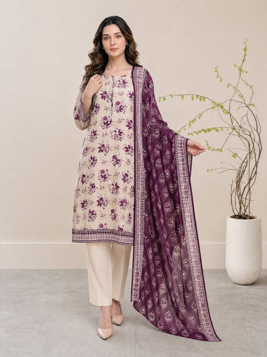FIZA 3pcs Stitched Printed Lawn [D-1326]