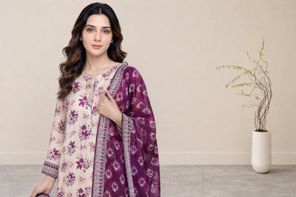 FIZA 3pcs Stitched Printed Lawn [D-1326]