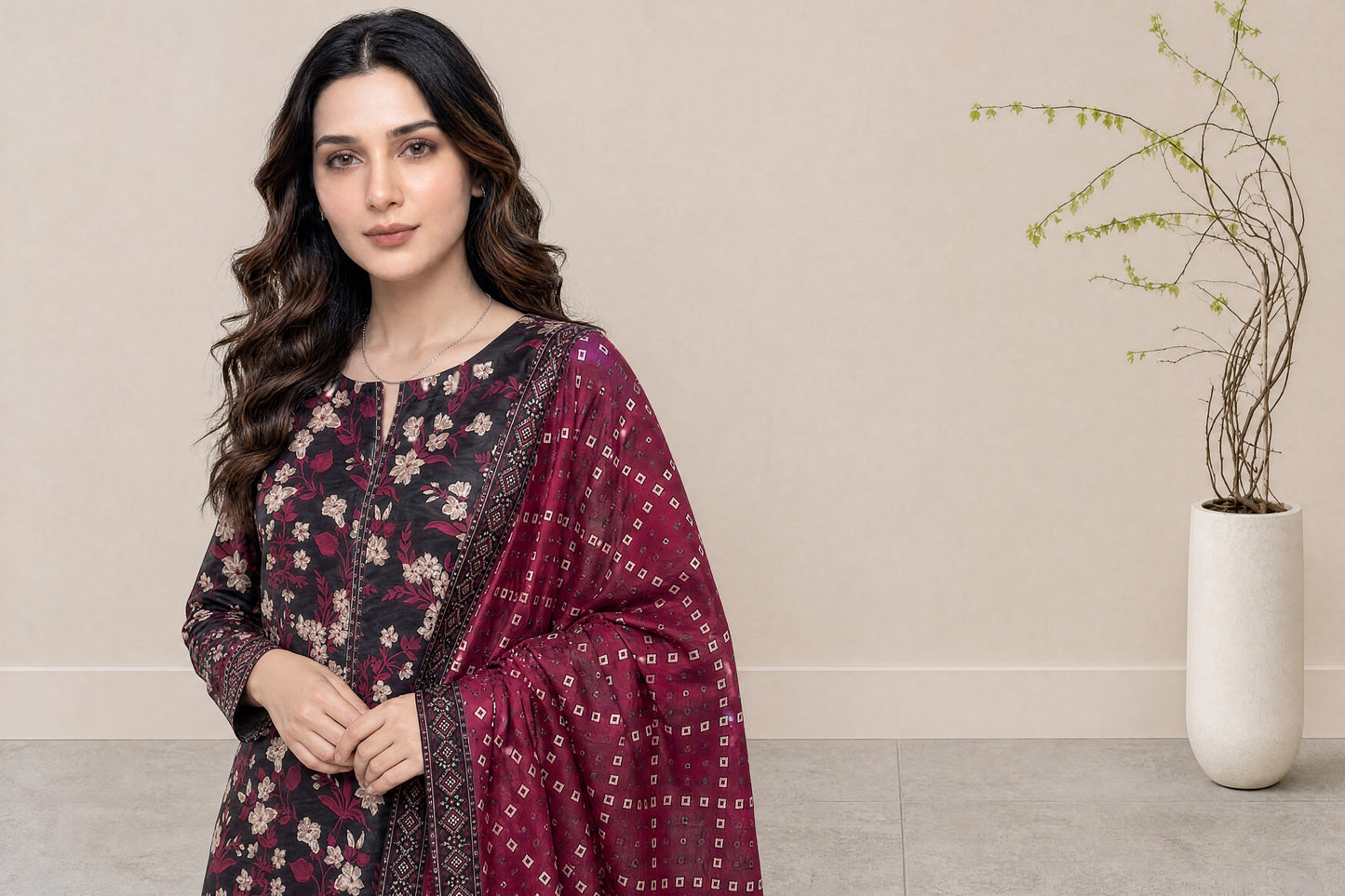Melian 3Pcs Unstitched Printed Lawn [D-5130]